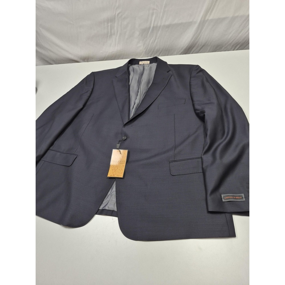 Galante Suit Jacket Mens 56R Blue Wool Lanificio Di Biella Italy NWT FLAW